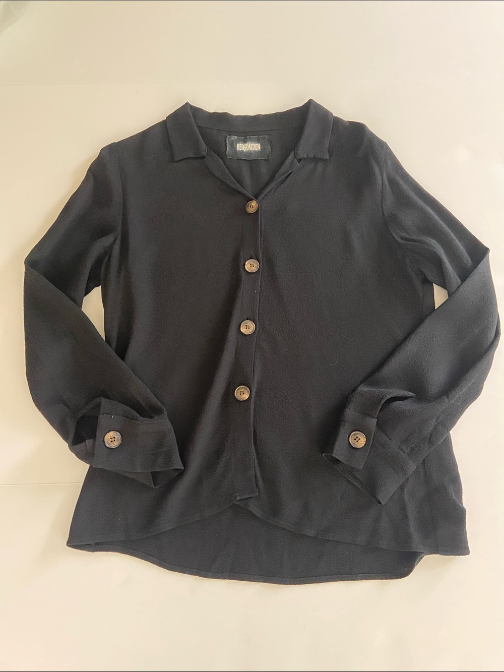 Reformation Black Blouse